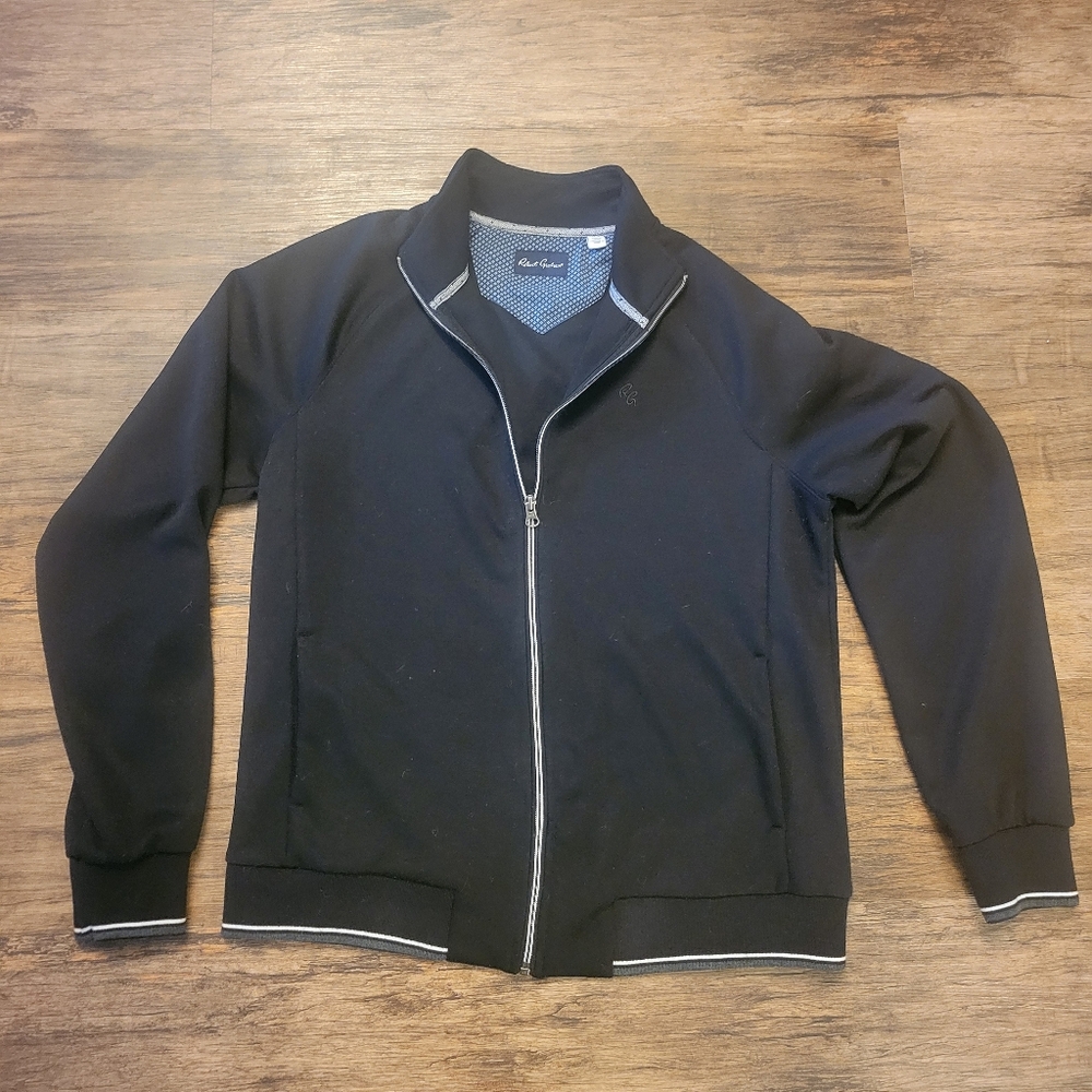 Robert Graham Deluxe Knit Lightweight Zip Up Bomber Jacket Academia Men’s Size M